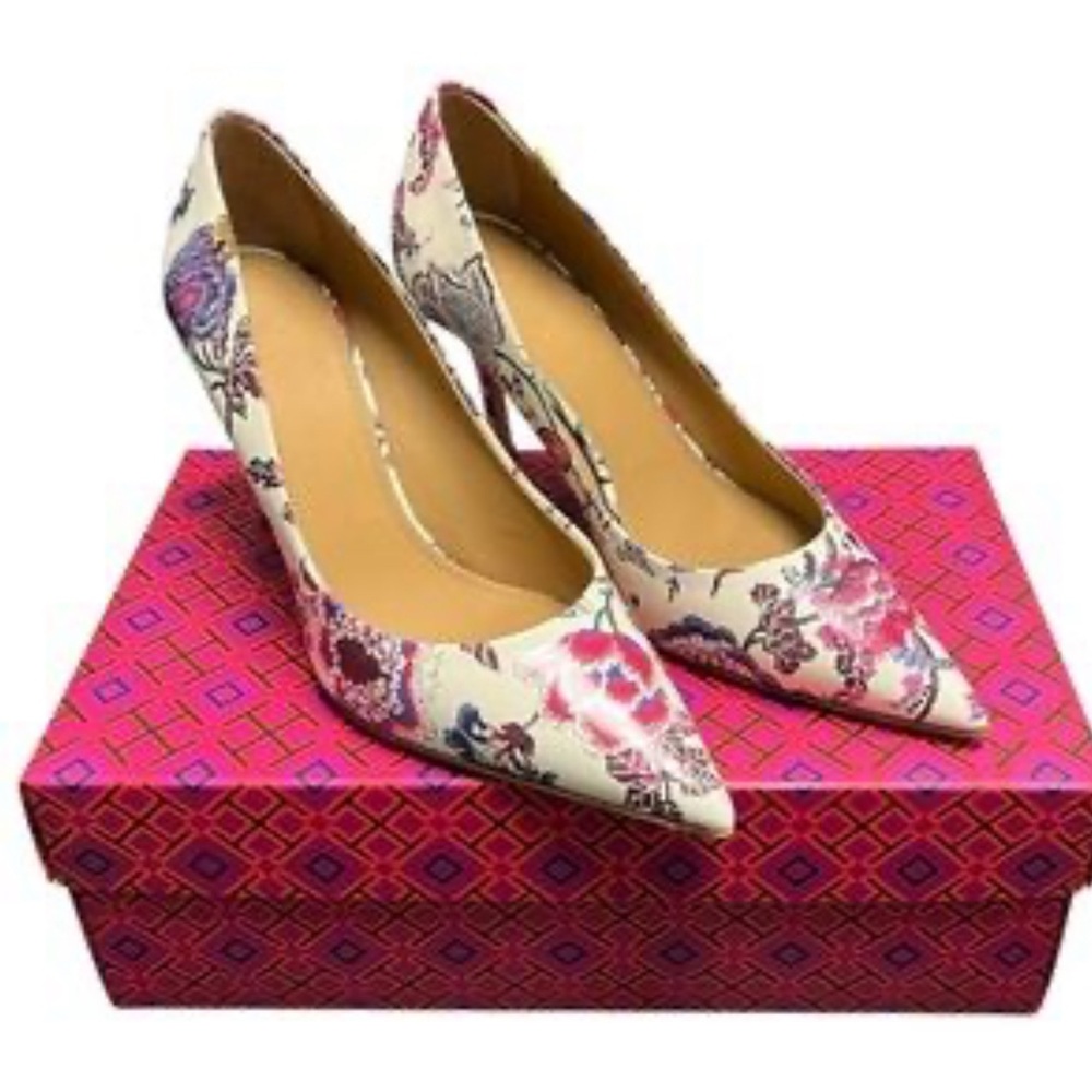 New without box - TORY BURCH Penelope Happy Times Floral Pumps Heels